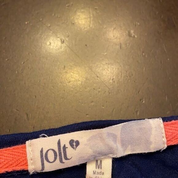 Jolt Tee Shirt Top Womens Medium Geometric Chiffon Blouse Contrast - Picture 8 of 10